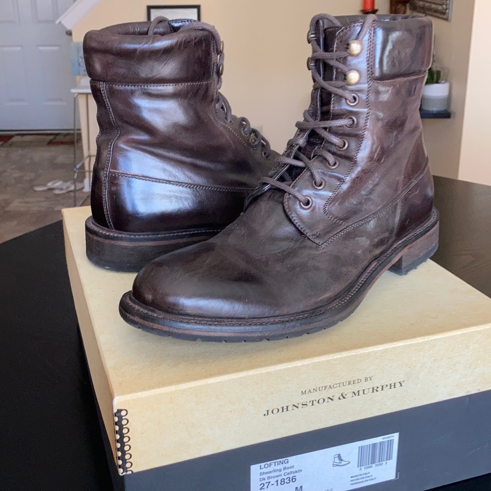 Johnston & Murphy Lofting Shearling Boot Dk Brown